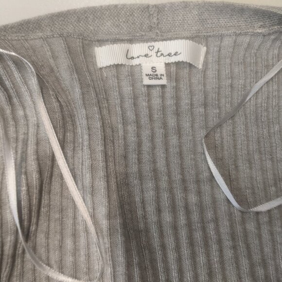 Love Tree Size Small Gray Ribbed Cardigan - Picture 9 of 14